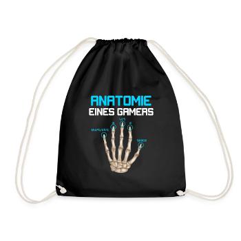 Anatomie eines Gamers Zocker Finger Video Spiel - Turnbeutel - Schwarz - Vorne