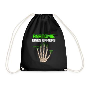 Anatomie eines Gamers Zocker Finger Video Spiel - Turnbeutel - Schwarz - Vorne