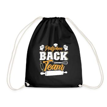 Plätzchen Back Team Weihnachtsgebäck Kekse - Turnbeutel - Schwarz - Vorne