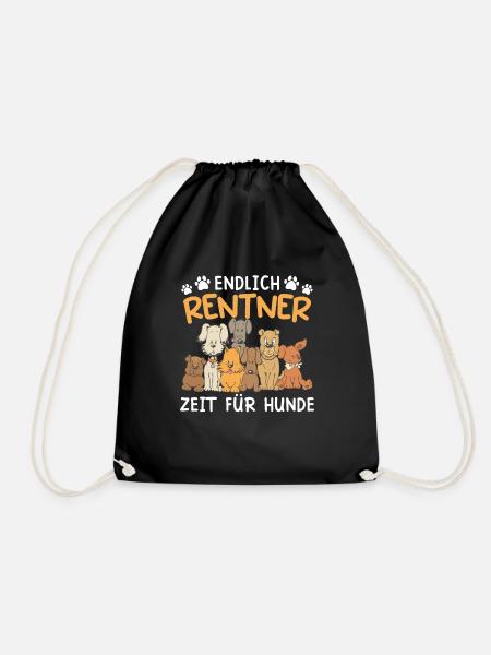Endlich Rentner Zeit für meine Hunde Rente - Turnbeutel - Schwarz