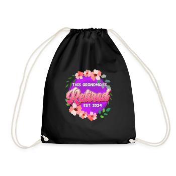 Rentnerin This Grandma Retired Est. 2024 - Turnbeutel - Schwarz - Vorne