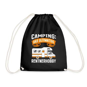 Camping: Das Ultimative Rentner Hobby Rente - Turnbeutel - Schwarz - Vorne