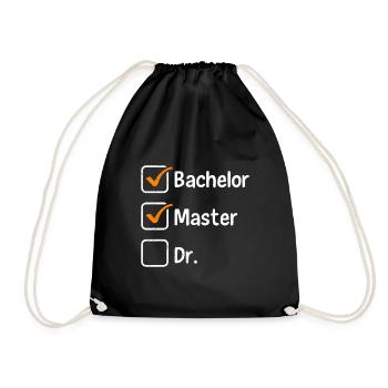 Bachelor Master Doktor Masterabschluss Bestanden - Turnbeutel - Schwarz - Vorne