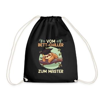 Masterarbeit Bestanden Vom Bett-Chiller zum Master - Turnbeutel - Schwarz - Vorne