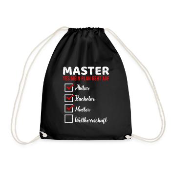 Master Yes Mein Plan Geht auf Masterabschluss - Turnbeutel - Schwarz - Vorne