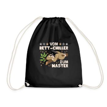 Masterarbeit Geschafft Vom Bett-Chiller zum Master - Turnbeutel - Schwarz - Vorne