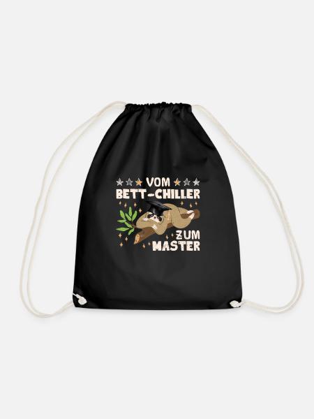 Masterarbeit Geschafft Vom Bett-Chiller zum Master - Turnbeutel - Schwarz