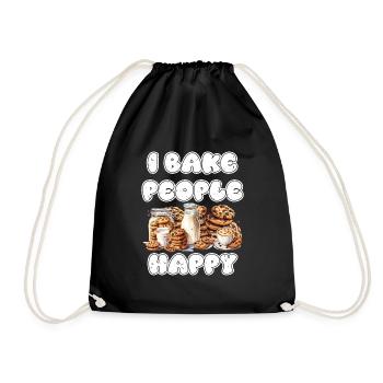 Cookie Baking I Bake People Happy Christmas - Drawstring Bag - black - Front