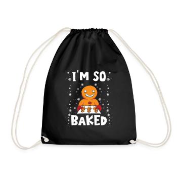 Gingerbread Man I'm so Baked Gingerbread Pastry - Drawstring Bag - black - Front