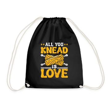 Brotteig All you Knead is Love Backlieber Brot - Turnbeutel - Schwarz - Vorne