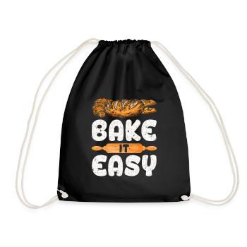 Just Bake Bread Dough Bake Baking Lover - Drawstring Bag - black - Front
