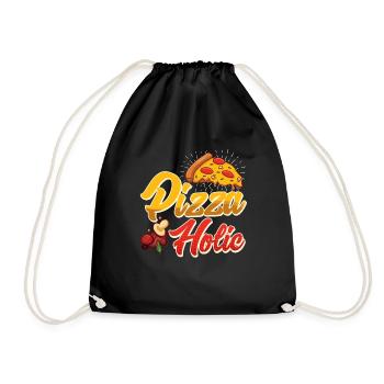 Pizza Holic Pizza Fan Bäcker Pizzablech - Turnbeutel - Schwarz - Vorne