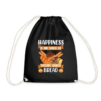 Backliebe Happiness is the Smell of Fresh Bread - Turnbeutel - Schwarz - Vorne