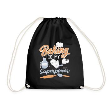 Baking Is My Superpower Baking Dough Bakery - Drawstring Bag - black - Front