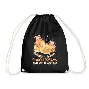 Amoureux de la pâtisserie Rêves de pâte et crème au beurre - Sac de sport léger - noir - Devant