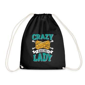 Boulanger Crazy Baking Lady Pâtisserie Femmes - Sac de sport léger - noir - Devant