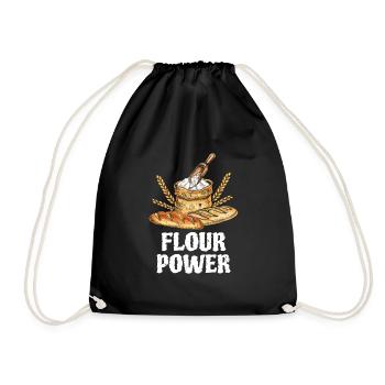Bread Bakery Flour Power Baking Lovers - Drawstring Bag - black - Front
