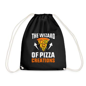 Pizza-Gott der seine Kunst Beherrscht Pizzateig - Turnbeutel - Schwarz - Vorne