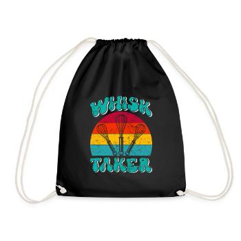 Bäcker Whisk Taker Backliebhaber Backen Teig - Turnbeutel - Schwarz - Vorne