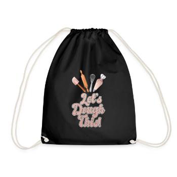 Baker Let's Dough This Croissant Bakery - Drawstring Bag - black - Front