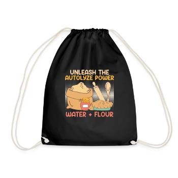 Baker Unleash the Power Water and Flour - Drawstring Bag - black - Front