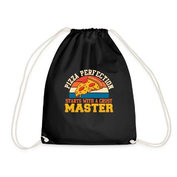 Pizza Perfection Starts with a Crust Master - Drawstring Bag - black - Front