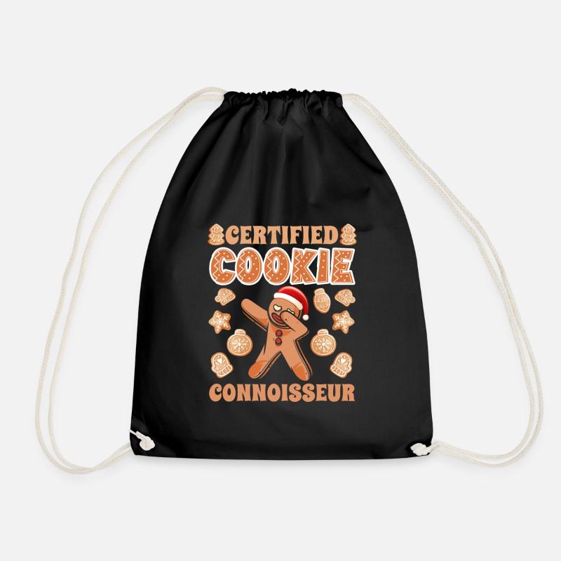 Lebkuchenmann Certified Cookie Connoisseur - Turnbeutel - Schwarz