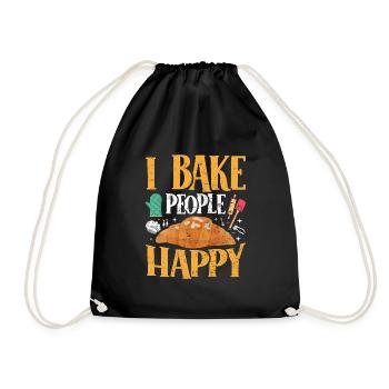 Boulangerie I Bake People Happy Croissant Confiseur - Sac de sport léger - noir - Devant