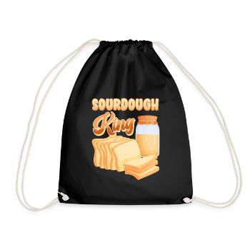 Brotliebhaber Sourdough King Brot Backen - Turnbeutel - Schwarz - Vorne