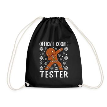 Official Cookie Tester Christmas Cookies - Drawstring Bag - black - Front