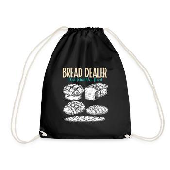 Brotbäcker Bread Dealer Backstube Backfans Brot - Turnbeutel - Schwarz - Vorne