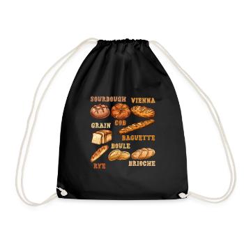Sourdough, Breads, Baking Lovers, Bread Bakers - Drawstring Bag - black - Front