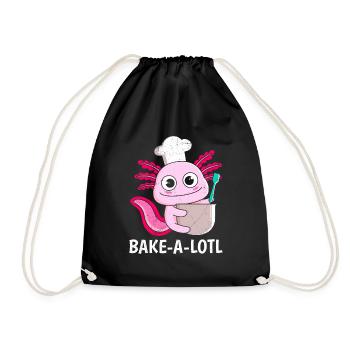Bread Lover Bakealotl Bread Baking Bread Dough - Drawstring Bag - black - Front