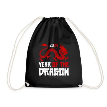 Année du Dragon 2024 Nouvel An chinois - Sac de sport léger - noir - Devant