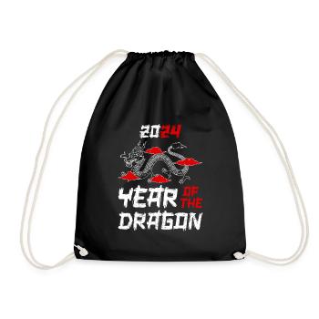 Année du Dragon 2024 Nouvel An chinois - Sac de sport léger - noir - Devant