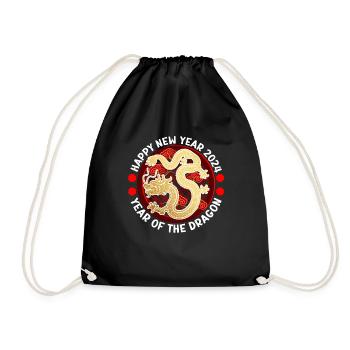 Chinese New Year Happy New Year 2024 Year of - Drawstring Bag - black - Front