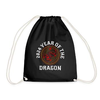 2024 Fête chinoise de l’année du Dragon - Sac de sport léger - noir - Devant