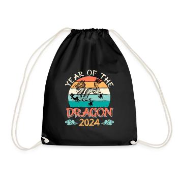 2024 Année du Dragon Nouvel An chinois - Sac de sport léger - noir - Devant