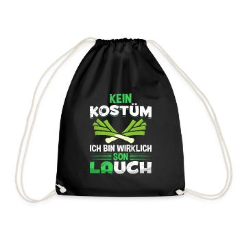 Karneval Kein Kostüm Bin Wirklich Son Lauch - Turnbeutel - Schwarz - Vorne