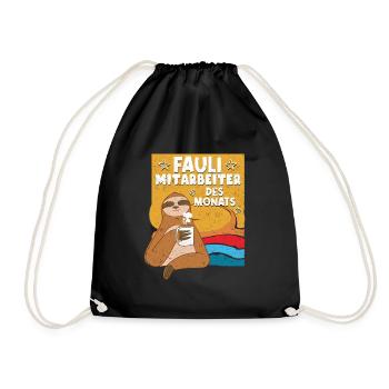 Fauler Kollege Fauli Mitarbeiter des Monats - Turnbeutel - Schwarz - Vorne