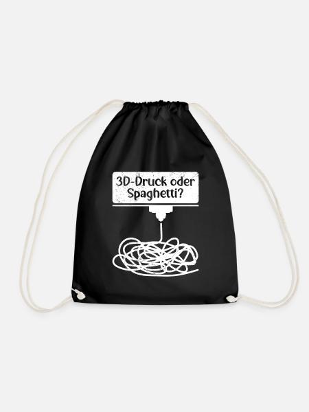 3D-Druck oder Spaghetti 3D Drucken Fail - Turnbeutel - Schwarz
