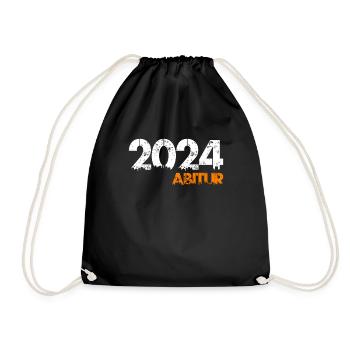 ABI 2024 Abitur Abiturienten Schulabschluss - Turnbeutel - Schwarz - Vorne