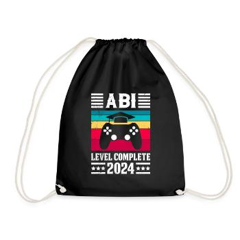 ABI Level Complete 2024 Abitur Abschlussparty - Turnbeutel - Schwarz - Vorne