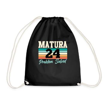 Matura 2024 PROBLEM SOLVED Schulabschluss - Turnbeutel - Schwarz - Vorne