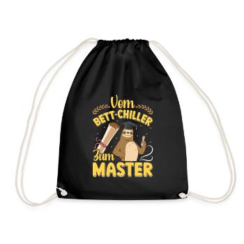 Masterarbeit Bestanden Vom Bett Chiller zum Master - Turnbeutel - Schwarz - Vorne