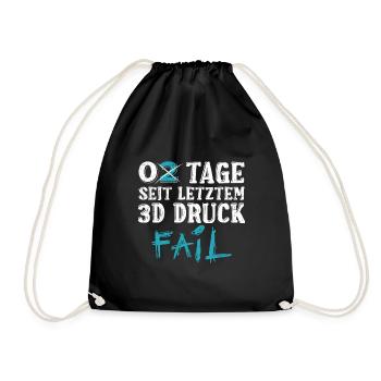 Nerd Impression 3D 0 jours depuis le dernier échec de l’impression 3D - Sac de sport léger - noir - Devant
