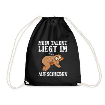 Faule Kollegen Mein Talent Liegt im Aufschieben - Turnbeutel - Schwarz - Vorne
