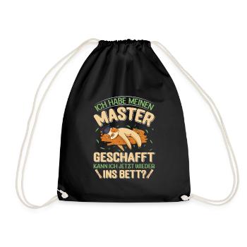 Masterarbeit Habe meinen Master Geschafft - Turnbeutel - Schwarz - Vorne