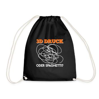 3D printing or spaghetti? 3D Printing Errors - Drawstring Bag - black - Front