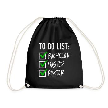 Doctorate Degree Choppy: Bachelor Master Doctor - Drawstring Bag - black - Front
